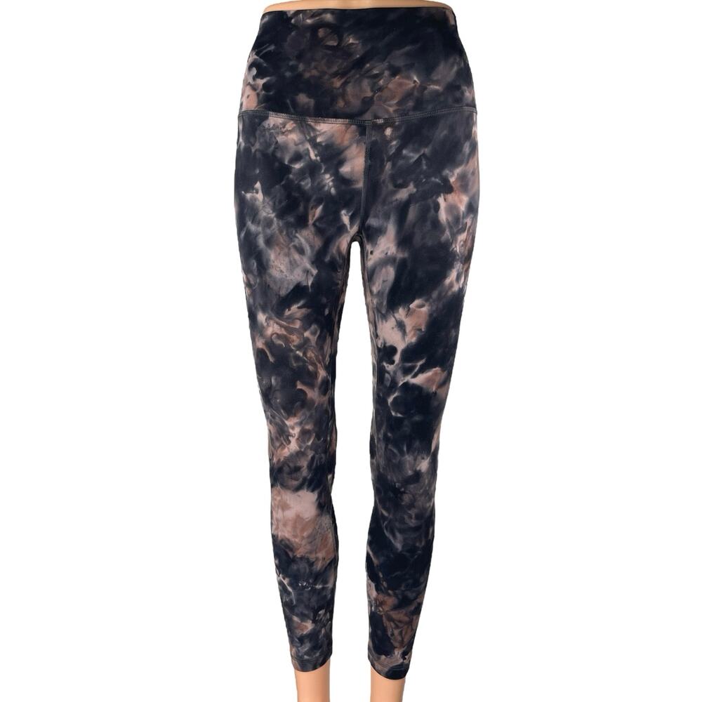 Lululemon Align Black Tie Dye Skinny Mid Rise Workout Yoga Gym Leggings Pants 2
